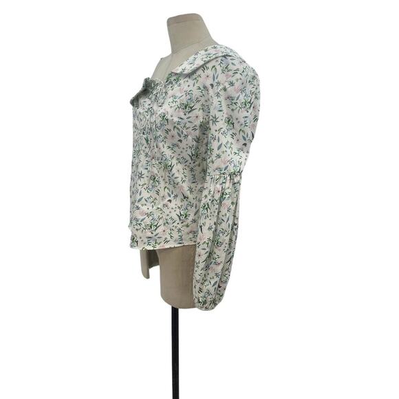 Amur Reagan One Shoulder Blouse Top White Floral Print Long Sleeve Size Small - Picture 5 of 13